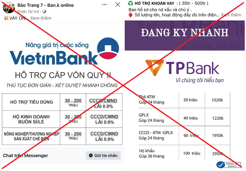 Cảnh báo mạo danh ngân hàng, các tổ chức tín dụng cho vay trực tuyến lãi suất thấp để lừa đảo